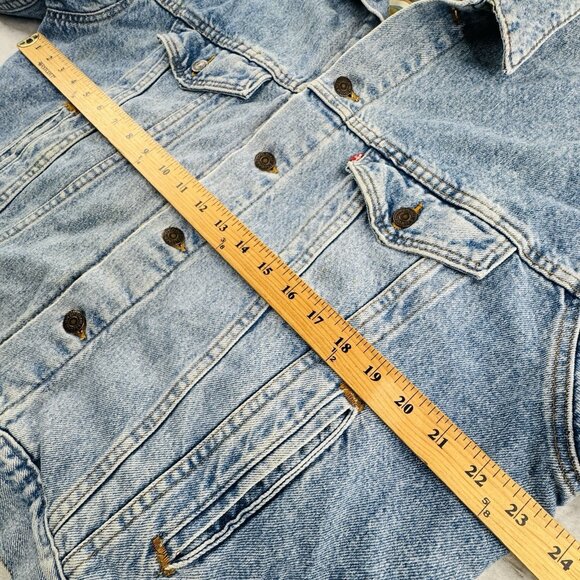 VTG 80s Levi's Mens L Type III Trucker Jacket Aztec Blanket Lined USA Made 70417 - Picture 11 of 14